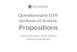 Questionnaire GTA Synthèse et Analyse Propositions Dominique Burger, UPMC-INSERM Président de BrailleNet