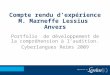 Portfolio de développement de la compréhension à laudition. Cyberlangues Reims 2009 Compte rendu dexpérience M. Marneffe Lessius Anvers