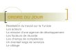 ORDRE DU JOUR - Restitution du travail sur la Tunisie - Les acteurs - La mission dune agence de développement - Les facteurs de réussite - Les champs de