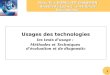1 Marc-Eric BOBILLIER CHAUMON Université Lyon 2 - Institut de Psychologie Usages des technologies les tests dusage : Méthodes et Techniques dévaluation