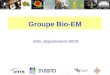 IMS, département MCM Groupe Bio-EM. GROUPE Bio-EM Groupe de biologie Groupe de biologie Support des physiciens du MCM Support des physiciens du MCM Configuration