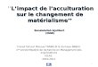 Limpact de lacculturation sur le changement de matérialisme Benabdallah &Jolibert (2008) Travail fait par Maroua TRABELSI & Oumaya ABBES 1 ère année Mastère