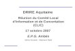 DRIRE Aquitaine Réunion du Comité Local dInformation et de Concertation (CLIC) 17 octobre 2007 E.P.G. Ambès Michel Souletie - Stéphane Ratié