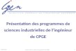 17/05/2013 Norbert Perrot - Doyen du groupe STI de l'IGEN1 Présentation des programmes de sciences industrielles de lingénieur de CPGE