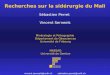Recherches sur la sidérurgie du Mali Sébastien Perret Vincent Serneels Minéralogie et Pétrographie Département de Géosciences Université de Fribourg -