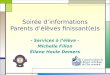 Soirée dinformations Parents délèves finissant(e)s - Services à lélève - Michelle Filion Éliane Houle Demers
