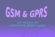 Les réseaux de communication mobile HISTORIQUE GSM GPRS GSM VS GPRS CONCLUSION