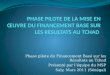 Phase pilote du Financement Basé sur les Résultats au Tchad Présenté par léquipe du MSP Saly, Mars 2011 (Sénégal)