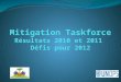 RÉPUBLIQUE DHAÏTI. Mitigation Taskforce Initiée en Mars 2010 : groupe de travail technique sous le CCCM Cluster afin didentifier les risques géophysiques