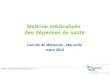 Direction régionale du Service médical PACA-C – n° 1 Maîtrise médicalisée des dépenses de santé Faculté de Médecine - Marseille mars 2010