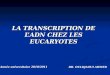 LA TRANSCRIPTION DE LADN CHEZ LES EUCARYOTES Année universitaire 2010/2011 DR. OULDJAOUI AHMED