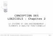 J.Printz / CNAM - CMSL / Conception des logiciels - Analyse fonctionnelle / Vers. 5.3Page 1 CONCEPTION DES LOGICIELS : Chapitre 2 LE SYSTÈME ET SON ENVIRONNEMENT