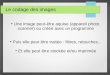 Le codage des images Une image peut-être aquise (appareil photo, scanner) ou créée avec un programme Puis elle peut être traitée : filtres, retouches