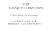 EIST Collège les Châtelaines Présentation de la séance: « ça flotte ou ça coule, réalisation dun sous-marin »