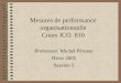 Mesures de performance organisationnelle Cours ICO 810 Professeur: Michel Pérusse Hiver 2005 Session 5