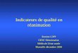 Indicateurs de qualité en réanimation Damien LIPP DESC Réanimation Médicale 2ème année Marseille décembre 2004
