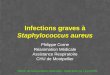 Infections graves à Staphylococcus aureus Philippe Corne Réanimation Médicale Assistance Respiratoire CHU de Montpellier DESC de Réanimation Médicale