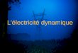 Lélectricité dynamique. Le courant électrique Quantité de charges électriques qui passent dans un conducteur pendant un intervalle de temps donné. I =