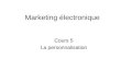 Marketing électronique Cours 5 La personnalisation
