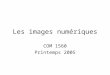 Les images numériques COM 1560 Printemps 2005. Photoshop - un logiciel matriciel Limage est une matrice de pixels La netteté des images dépend de leur