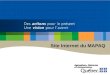 Site Internet du MAPAQ. Présentation du ministère Ministère qui emploie 2 200 personnes réparties dans 77 sites physiques à travers le Québec Travaille