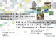 Le marché du carbone québécois et le secteur forestier : Défis à l’intégration de ce secteur à la lutte contre les changements climatiques Café conférence