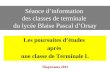 Séance d’information des classes de terminale du lycée Blaise Pascal d’Orsay Les poursuites d’études après une classe de Terminale L Diaporama 2012