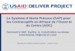 Le Système d’Alerte Précoce (SAP) pour les Contraceptifs en Afrique de l’Ouest et du Centre (AOC) Reproductive Health Supplies Coalition: Octobre 2012
