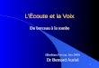 1 L’Écoute et la Voix (Bordeaux Freccap, Juin 2008) Dr Bernard Auriol Du berceau à la tombe