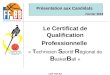 CQP TSR BB Le Certificat de Qualification Professionnelle « T echnicien S portif R égional de B asket B all » Présentation aux Candidats Février 2010