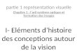 I- Eléments d’histoire des conceptions autour de la vision partie 1 représentation visuelle Chapitre 1 : l’œil système optique et formation des images