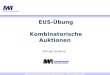 Entscheidungsunterstützungssysteme IWI Frankfurt 2004 Michael Schwind EUS-Übung Kombinatorische Auktionen