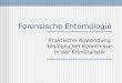 Forensische Entomologie Praktische Anwendung biologischer Kenntnisse in der Kriminalistik