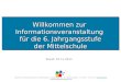 Willkommen zur Informationsveranstaltung für die 6. Jahrgangsstufe der Mittelschule Staatliche Schulberatungsstelle für Niederbayern - Seligenthaler Str