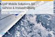 SAP Mobile Solutions für Service & Instandhaltung Markus Miche / SAP Consulting Switzerland June 11 th, 2013