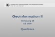 Institut für Kartographie und Geoinformation Prof. Dr. Lutz Plümer Geoinformation II Vorlesung 10 SS 2000 Quadtrees
