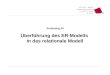 SS 2010 – IBB4C Datenmanagement Fr 15:15 – 16:45 R 1.007 Vorlesung #4 Überführung des ER-Modells in das relationale Modell
