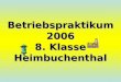 Betriebspraktikum 2006 8. Klasse Heimbuchenthal. ….die Vorarbeit beginnt……