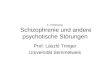 4. Vorlesung: Schizophrenie und andere psychotische Störungen Prof. László Tringer Universität Semmelweis