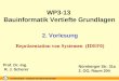 TU Dresden - Institut für Bauinformatik Folie-Nr.: 1 WP3-13 Bauinformatik Vertiefte Grundlagen 2. Vorlesung Repräsentation von Systemen (IDEF0) Nürnberger