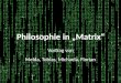 Vortrag von Melda, Tobias, Michaela, Florian Philosophie in Matrix