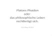 Platons Phaidon oder das philosophische Leben rechtfertigt sich. R.A.H.King, HS 2014 1