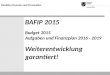 BAFIP 2015 Budget 2015 Aufgaben und Finanzplan 2016 - 2019 Weiterentwicklung garantiert! Direktion Finanzen und Personelles
