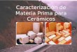 Caracterización de Materia Prima para Cerámicos. Desarrollo del Trabajo Práctico o Marco teórico Definición de Cerámicos, Clasificación, Caracterización