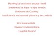 Patología funcional suprarrenal Sindromes de hiper e hipo función Sindrome de Cushing Insuficiencia suprarrenal primaria y secundaria Dra Susana Belli