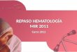 Curso 2012 REPASO HEMATOLOGÍA MIR 2011. Acantocitosis: HEPATOPATÍAS – ZIEVE – ABETALIPOPROTEINEMIA - ANOREXIA Bebedor con aumento AST/ALT