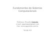 Fundamentos de Sistemas Computacionais Professor: Ricardo Quintão e-mail: rgquintao@gmail.com Site:  Versão 4.0