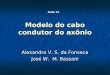 Modelo do cabo condutor do axônio Alexandra V. S. da Fonseca José W. M. Bassani Aula 7a