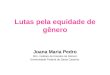 Lutas pela equidade de gênero Joana Maria Pedro IEG- Instituto de Estudos de Gênero Universidade Federal de Santa Catarina
