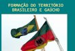 FORMAÇÃO DO TERRITÓRIO BRASILEIRO E GAÚCHO. DADOS DO BRASIL : O Brasil, possui um território de 8.547.403 Km², De fato, com uma das maiores extensões